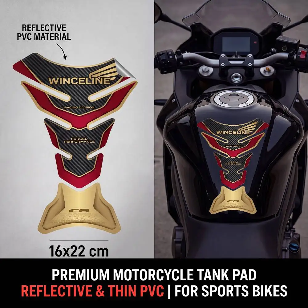 

FOR HONDA RACING Motorcycle PVC Tank Pad Tank Cap Protector Racing Sticker Universal
