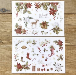 2023 Winter Christmas Transfer Sticker for Card Making DIY Scrapbooking Plan Decorative Sticker Sheet