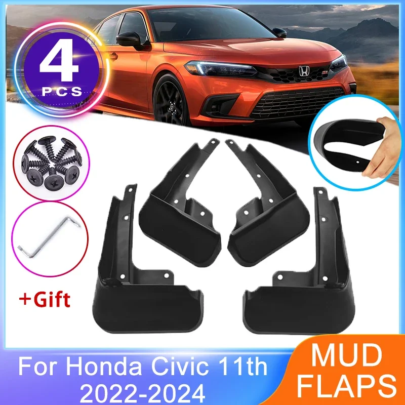 

Брызговики для Honda Civic FE FL 11th 2022 2023 2024, автомобильные аксессуары