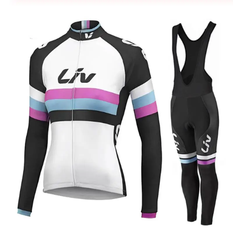 LIV 2023 Women Autumn Cycling Jersey Set Long Sleeve Breathable Clothing MTB Maillot Ropa Ciclismo Bicycle Outdoor Sportswear