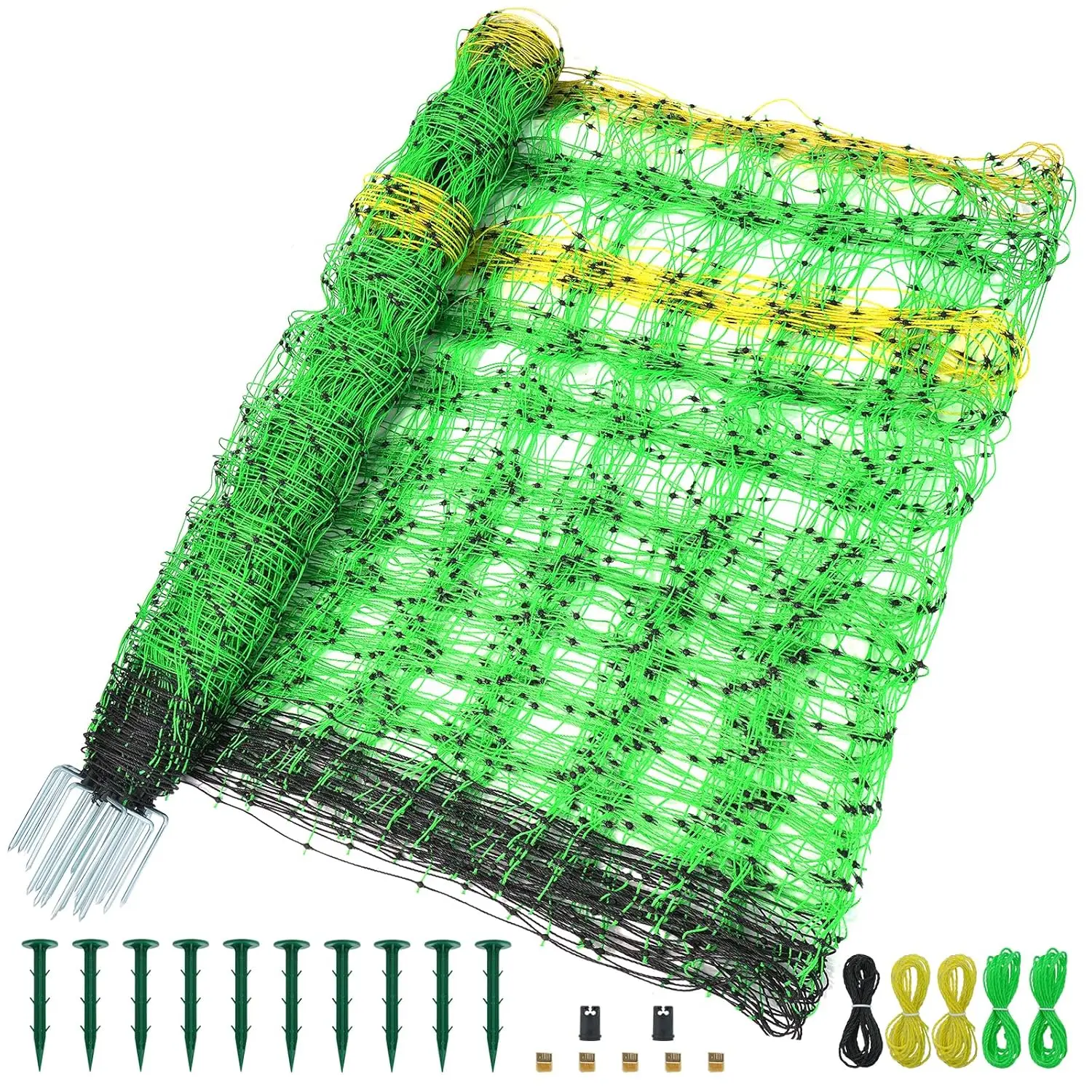 

Электрическая сетка для забора 49,6 дюйма В x 164 дюйма Д Портативная сетка для скота для цыплят, уток, гусей, индейки