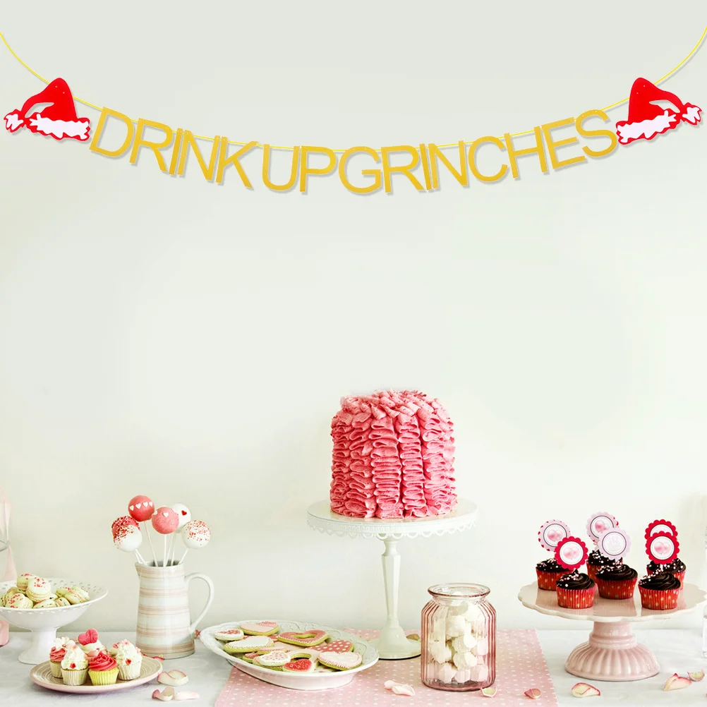 

1Pcs Christmas Party Banner Paper Hanging Flag Indoor Outdoor Decoration Holiday Decor Paper Banner Pull Flag