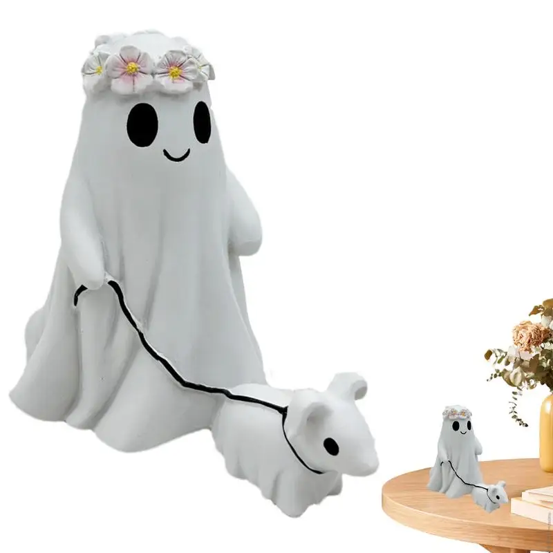 

Ghost Figurine Halloween Ghost Dog Tabletop Decor Resin Ghost Dog Decorations Cute Halloween Ghost Dog Garden Decor For For Home