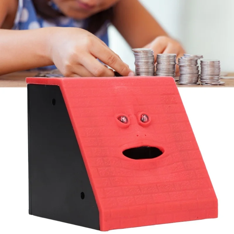 Banque faciale pour enfants, pièce de monnaie amusante, Collection d'économie d'argent, tirelire, cadeau d'anniversaire, jouet de décoration rouge