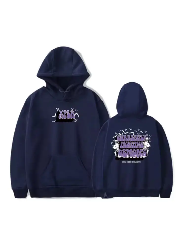 XPLR Sam und Colby Hell Week Fighting Demons HW Halloween Merch Hoodies Unisex Kapuzenpullover Freizeitkleidung – Detail 7