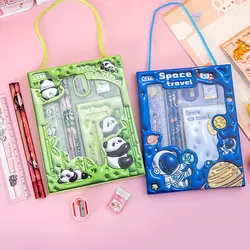 Cute Gift 6 In 1 Stationery Set Pencils Erasers Study Stationery Set Rulers Kindergarten Birthday Gift Prizes