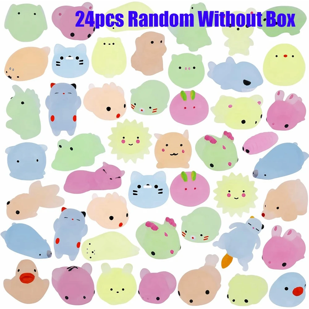 12/36 Stück für Kinder, Kawaii-Tiere, Squishies, Mochi-Squishy-Spielzeug, leuchtet im Dunkeln, Partygeschenke, Stressabbau, Squishy