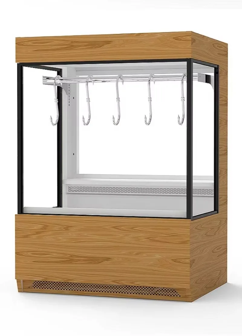Custom Made Hanging Meat Cabinet Display Cooler Supermarket Refrigerator Showcase LED Lighting for Compressor for Meat Frozen