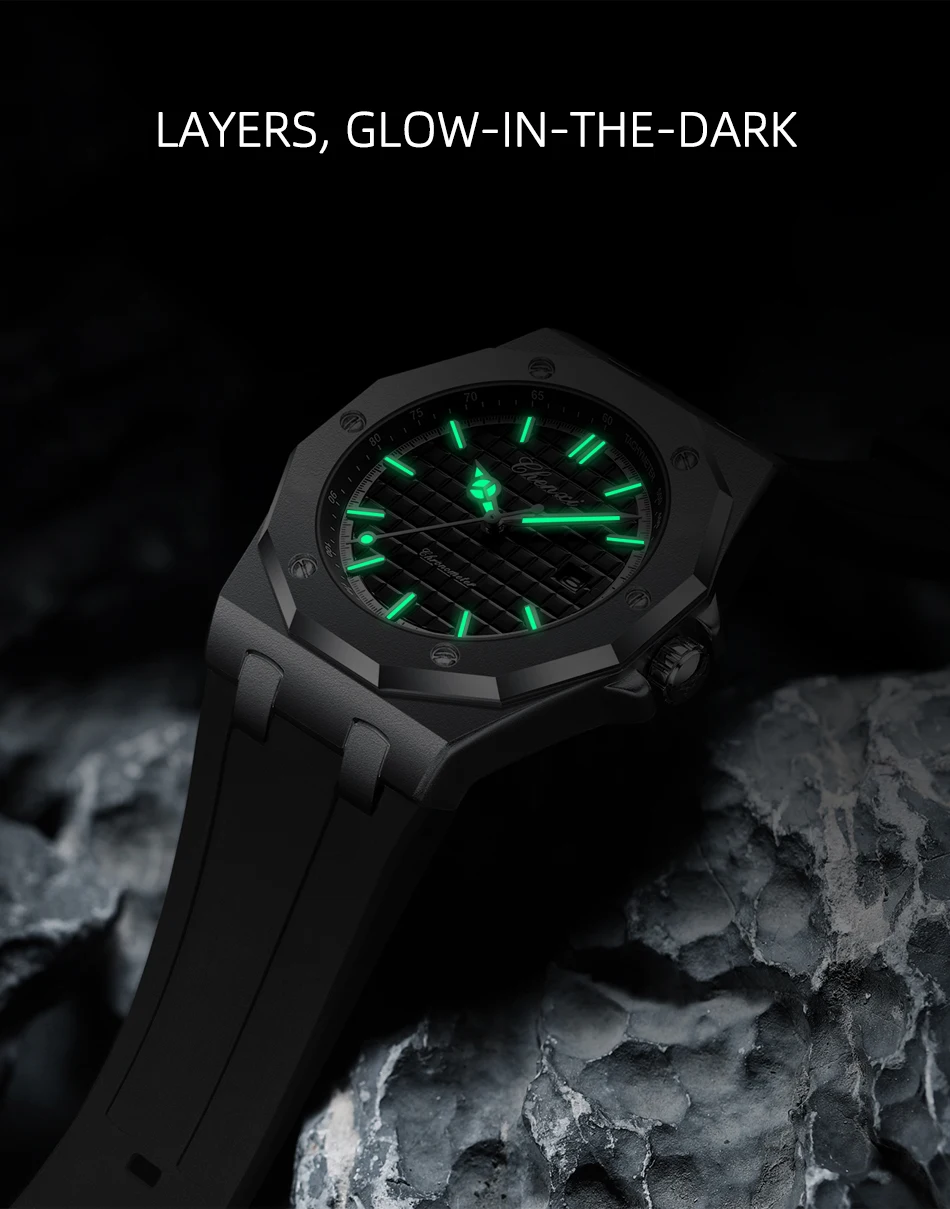 CHENXI 8268 Men's Luxury Watch Top Brand Compact Silicone Waterproof Calendar Night Light Men's Texture Watch Gift Reloj Hombre