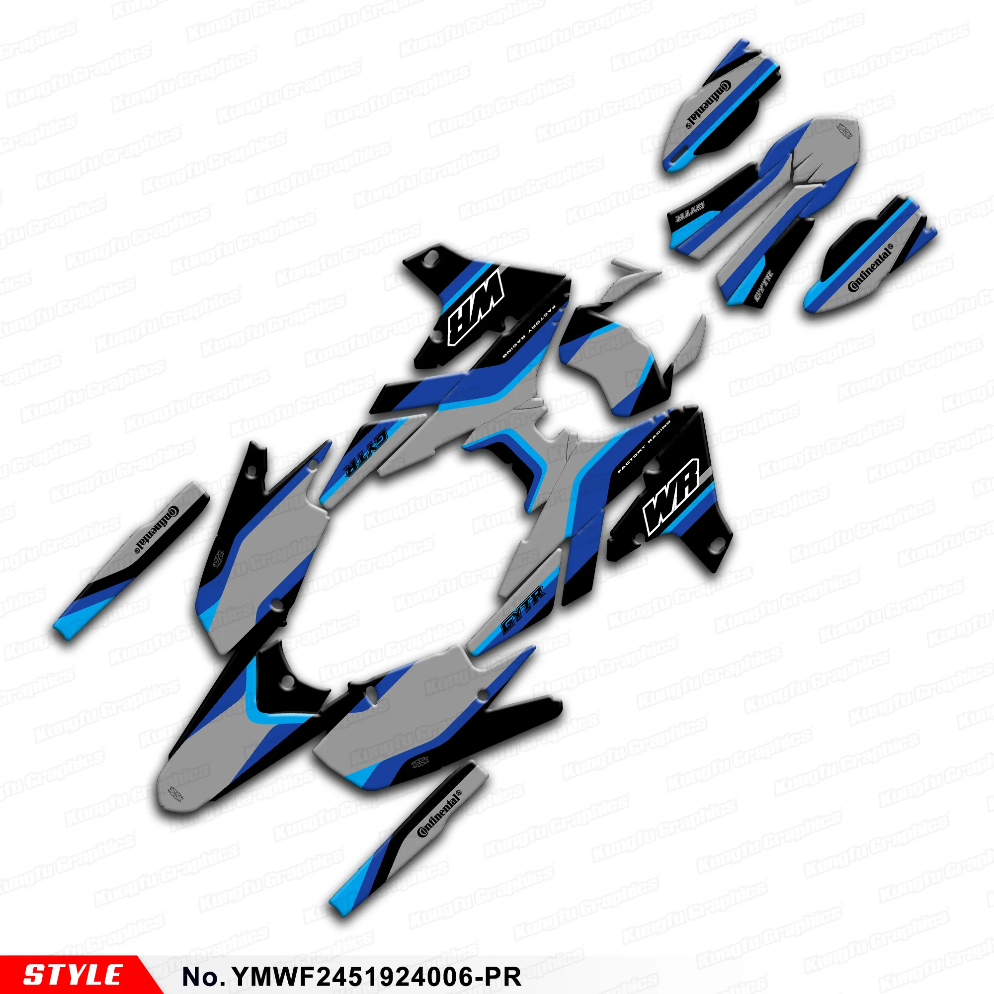 

JY RACING Custom Graphics Decal Kit Stickers Complete for Yamaha WR250F WR 250F 2020-2024 & WR 450F WR450F 2019-2023 Wrap Design