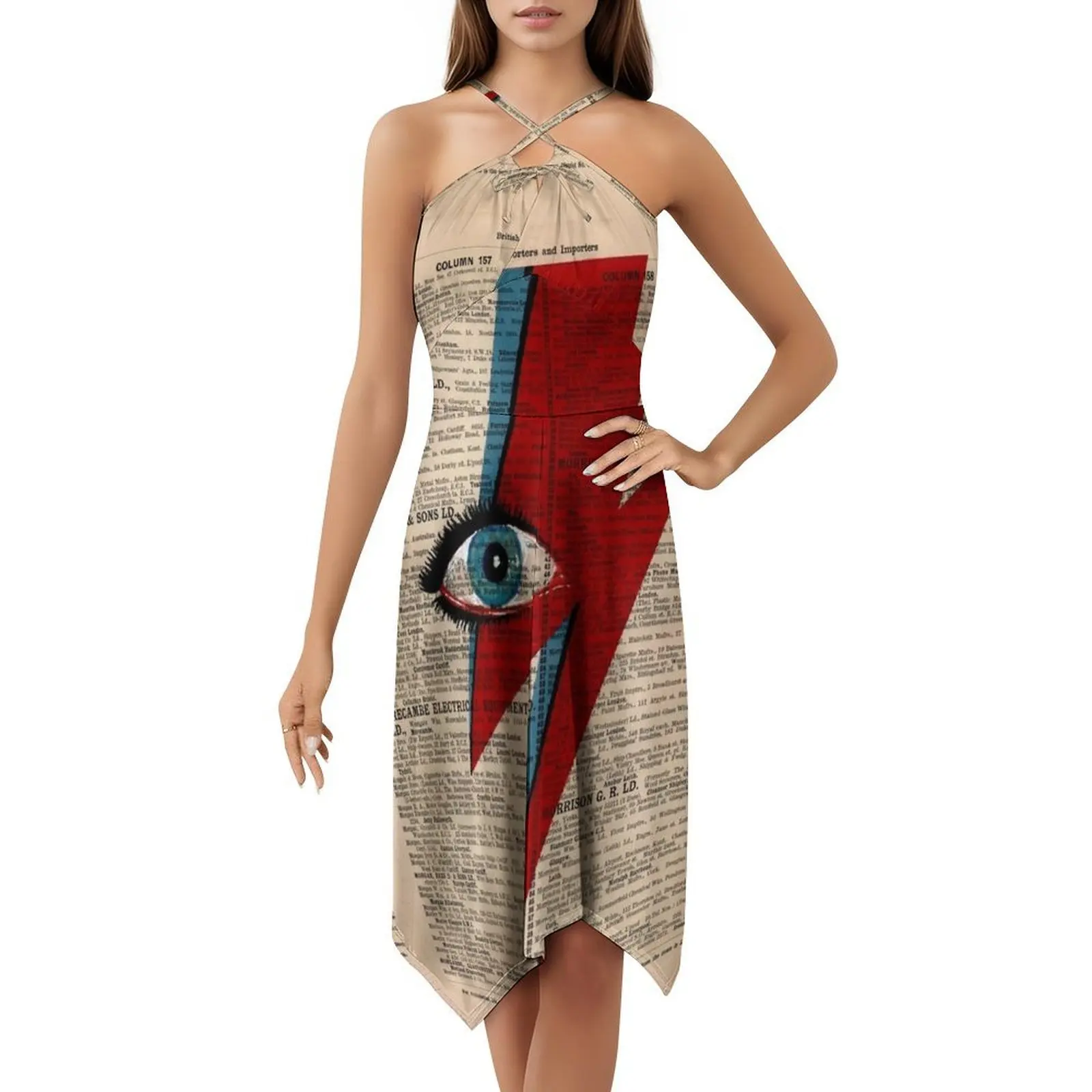 عيون البرق زيغي باوي البرق نمط Preppy فستان قصير للنساء ألف خط فضفاض صالح فستان يوم غير رسمي عيون زيغي البرق