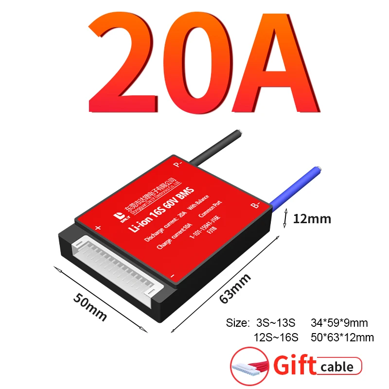 DALY 3S 12V Li-ion BMS 3S 11.1V 15A 20A 30A 40A 50A 60A 80A 100A