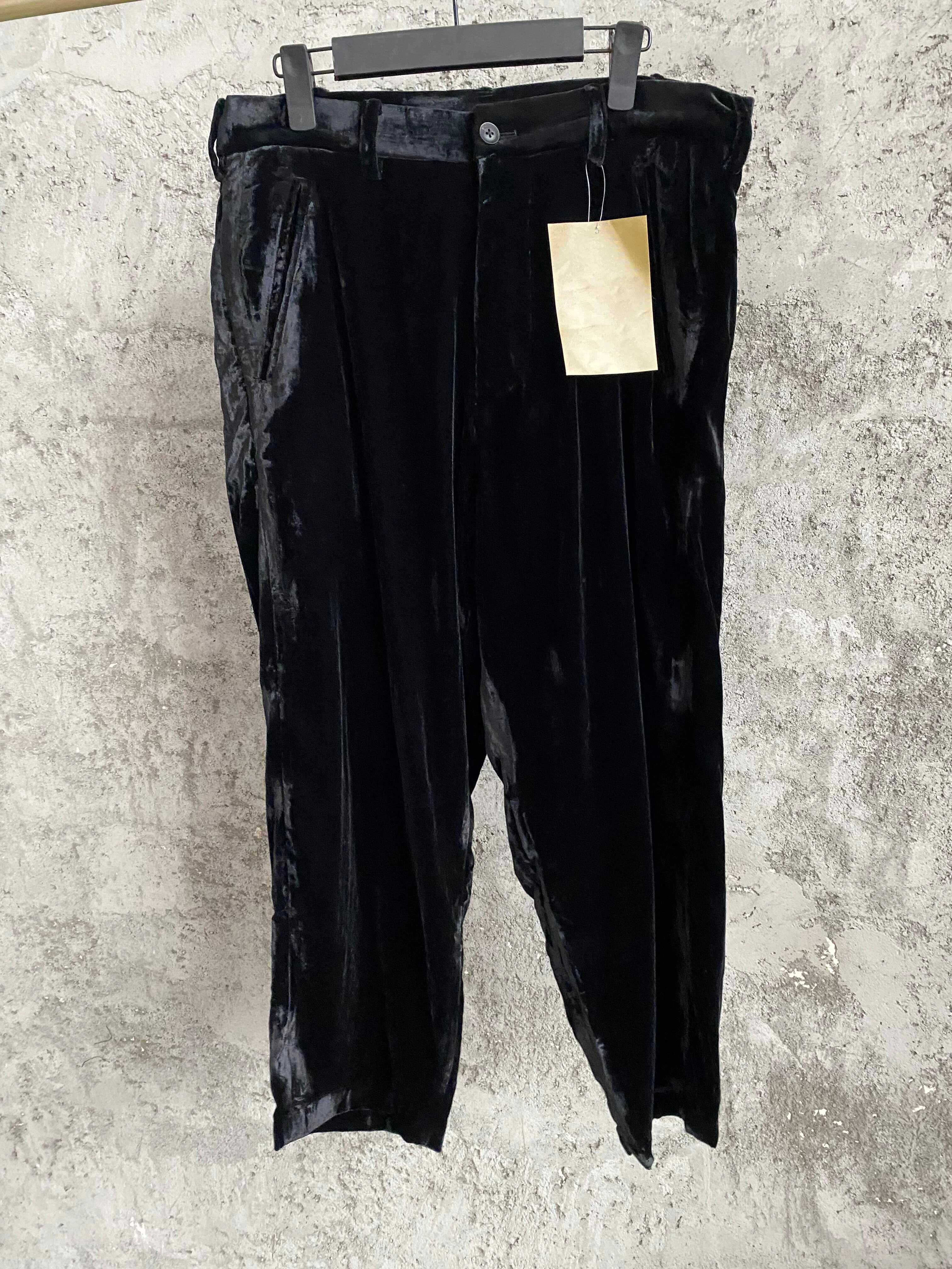 TOP-YAMAMOTO black velvet pants, straight-leg pants, comfortable and versatile, high street trend, loose pants, dark