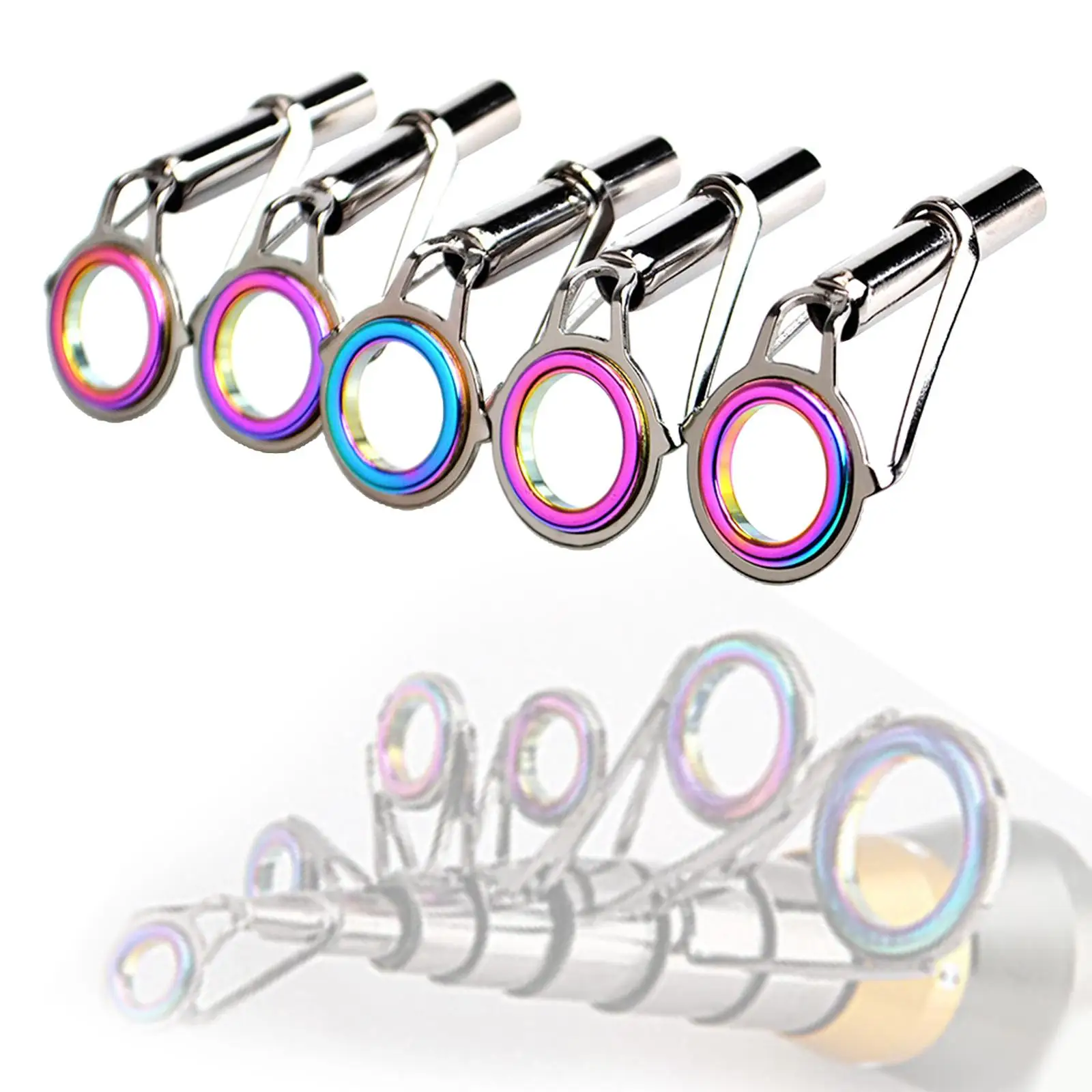Fishing Rod Tip Guide Ring Set, Circular Pole Repair, 9 Sizes, 2x5x, Multicolor image 2