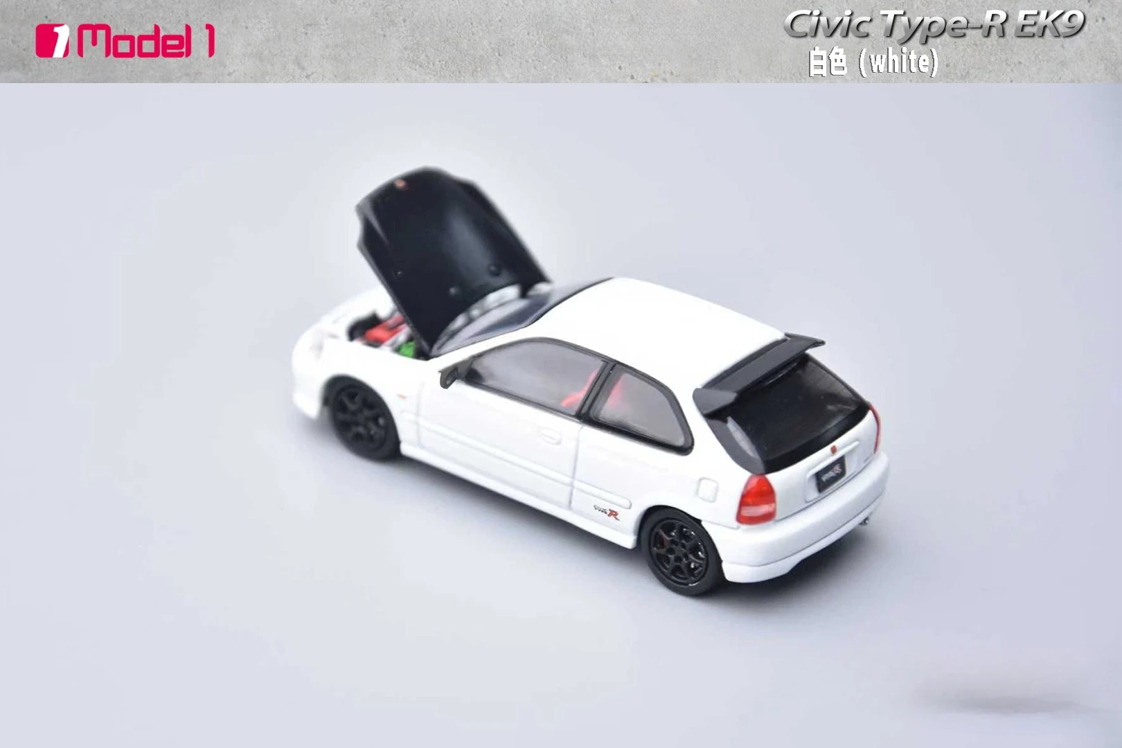 Modèle réduit de voiture Civic Type-R EK9 Twilight Grey / White, modèle One X Focal Horizon FH 1:64