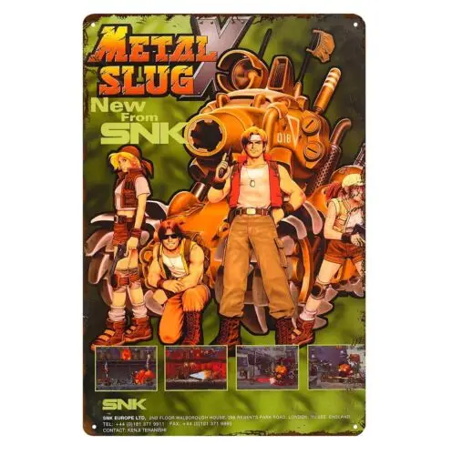 Metal Slug Arcade Retro Video Game Metal Poster - 20x30cm (8x12 inch) sign