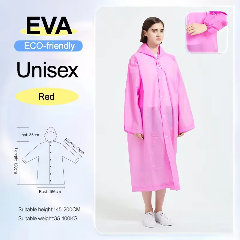 Regenjas Verdikte Transparante Volwassen Heren en Dames EVA Regenjas Niet-wegwerpponcho Drifting Reizen Outdoor Producten