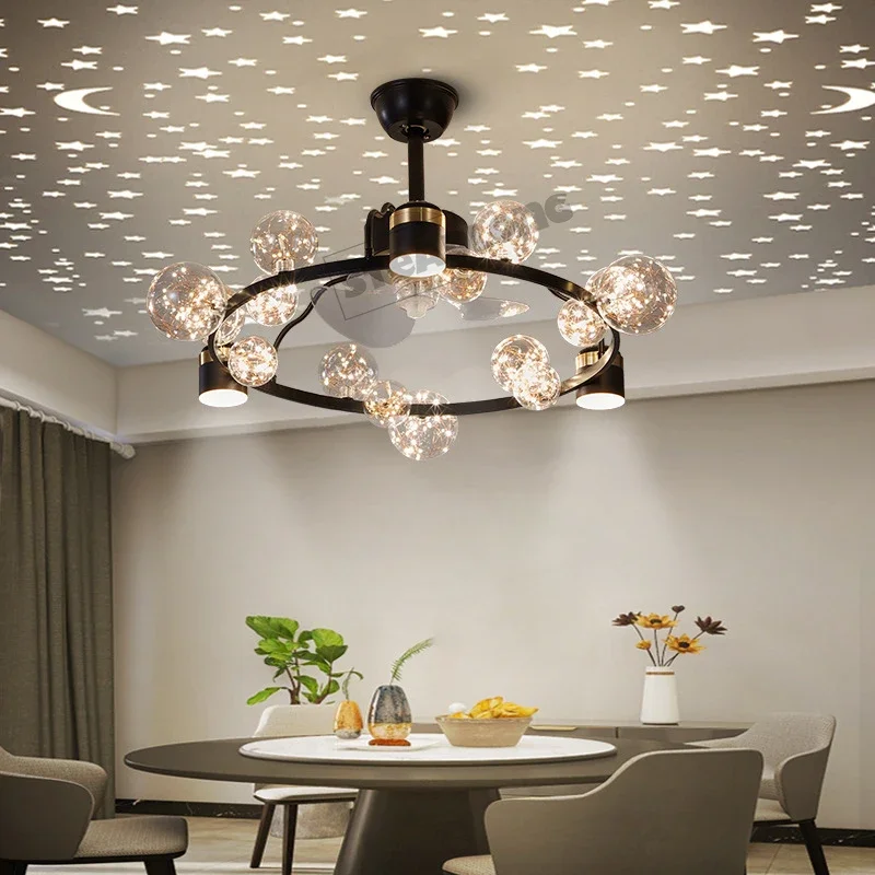 Ceiling Fans Lamp Modern Gypsophila Ceiling Light LED For Living/Dining/Study Room Bedroom Art Decor Lighting Lustre Fixtures