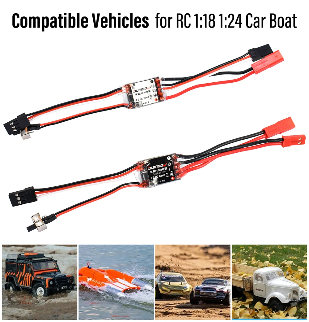 НОВЫЙ DUMBORC 10A ESC Mini 10A Щетка Бесщеточный ESC Дистанционное Управление ESC 2S Lipo 5V/2A BEC Для 1/18 1/24 RC Автомобиль Лодка Москитная Машина
