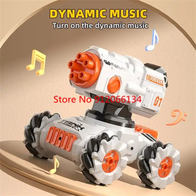 Design compatto Rilevamento gesti Smart RC Carro armato 2.4Ghz Fire Bullet Musica dinamica Multi-Person Combattimento Telecomando Stunt Car