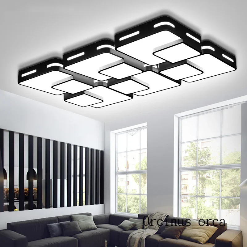 

Nordic modern compact led ceiling lamp living room bedroom creative personality rectangular ceiling lamp free shipping