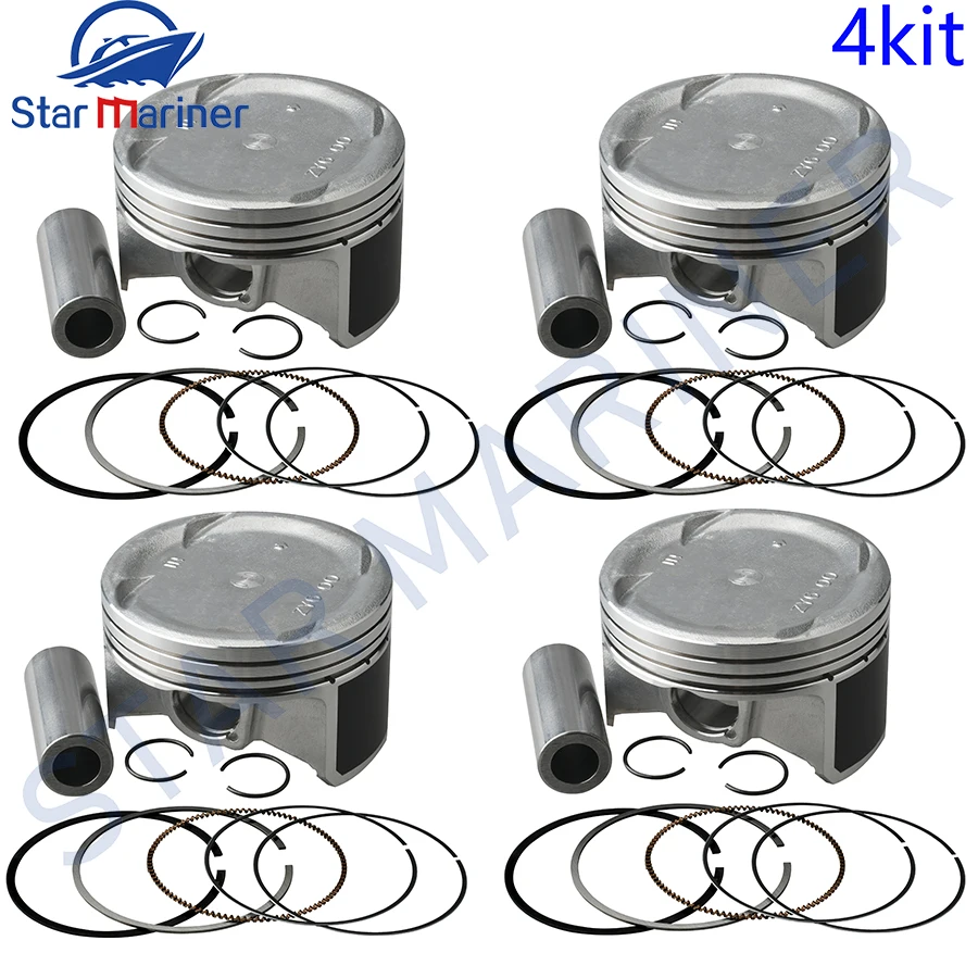 13101-ZY6-000 4-Set Piston Set (+0.5mm) Suitable For Honda Marine Outboard Engine BF115-BF150 ZY6 13101ZY6 Marine Engine Parts