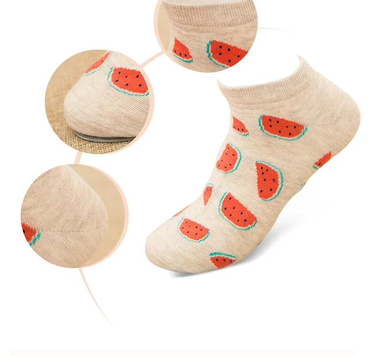 5 Paar Damen Ctue Fruits Banana Lässige Knöchel-Baumwollsocken EUR35-40 – Detail 10