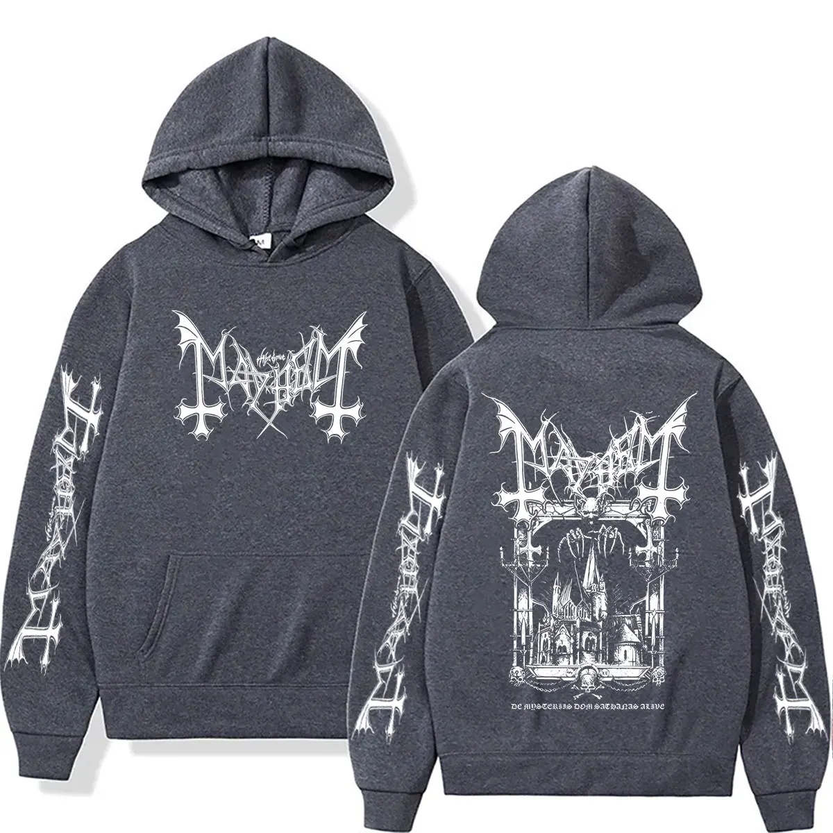 Rock Band Mayhem De Mysteriis Dom Sathanas Hoodie für Männer und Frauen Death Black Metal Kapuzen-Trainingsanzug Herren Mode Gothic Punk Hoodies – Detail 3