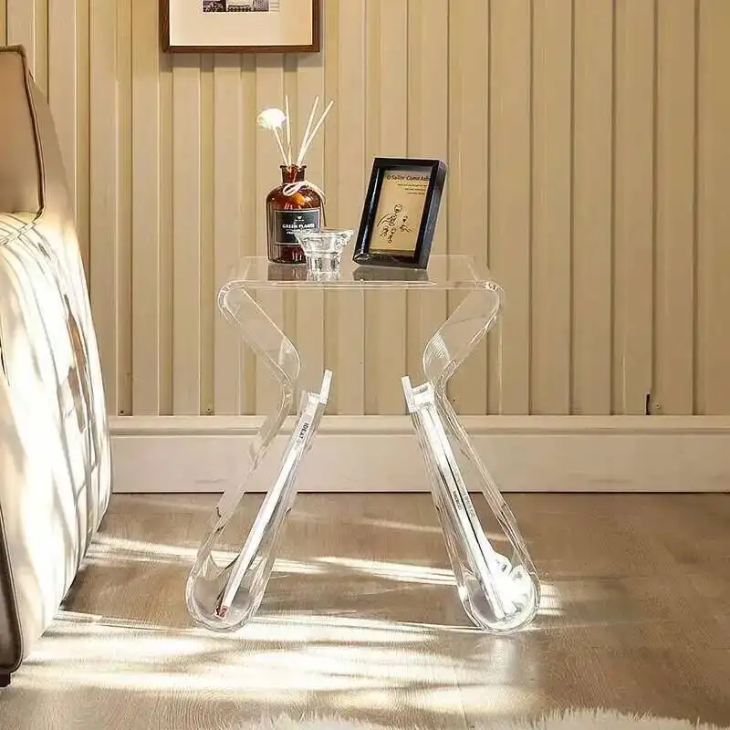 

Light Acrylic Transparent Sofa Household Side Table Luxury Coffee Table Corner Table Designer Minimalist Bedside Small Table