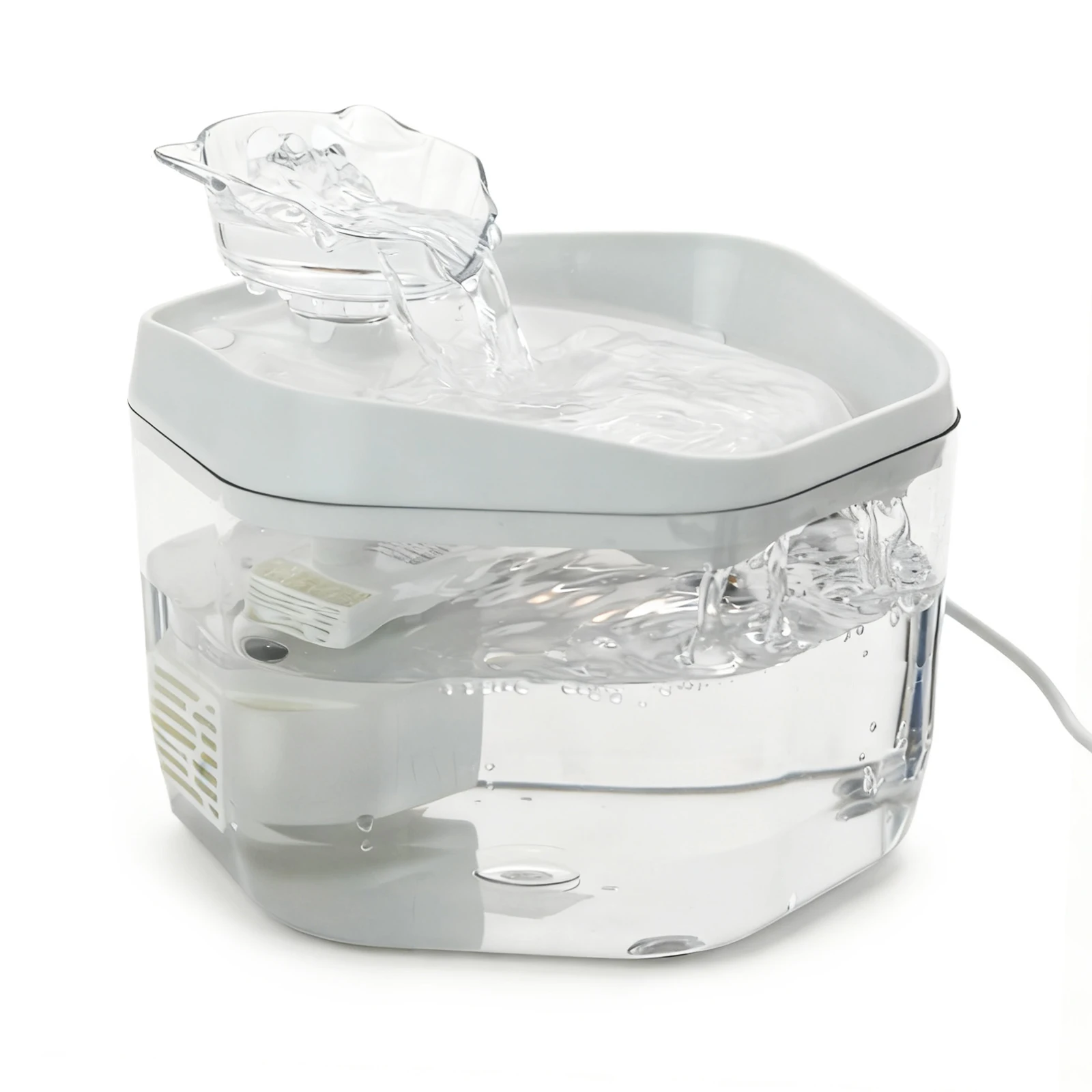 Katzenbrunnen 1,2 l/42,23 fl oz Katzenwasserspender, Haustiertrinkbrunnen, USB-betrieben – geeignet für Katzen/kleine bis mittelgroße Hunde – Detail 8