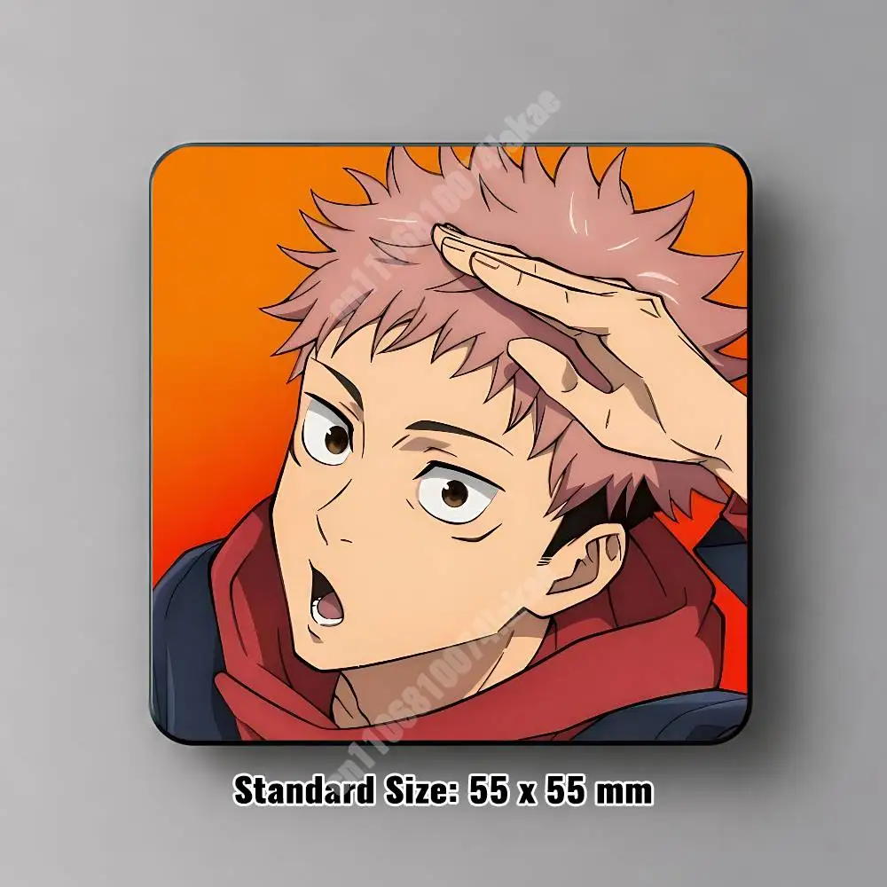 J-Jujutsu I-Itadori Yuji K-Kai-sen JJK Magnetic Sticker Removable Fridge Decal for Metal Surfaces Magnet Label
