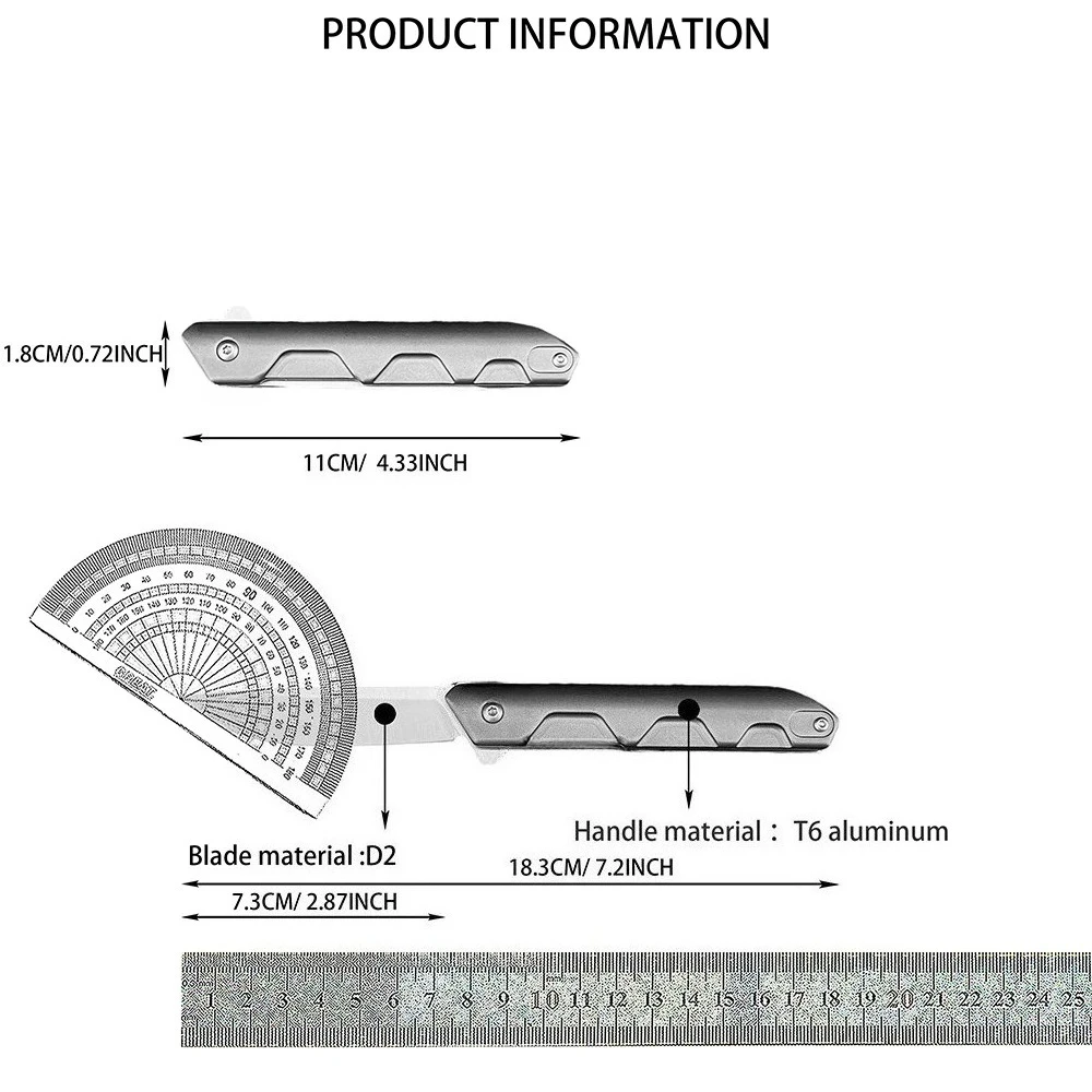 FERRUM المحمولة البرية بقاء الصيد القتالية EDC سكين D2 شفرة التخييم في الهواء الطلق سكين للفرد مقبض ألمونيوم سكينة فاكهة