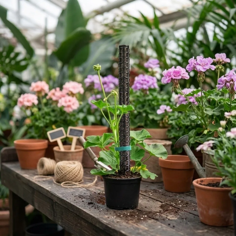Moisture-Retaining Plastic Moss Pole for Climbing Plants Promotes Water and Nutrient Absorption for Robust Vine Development
