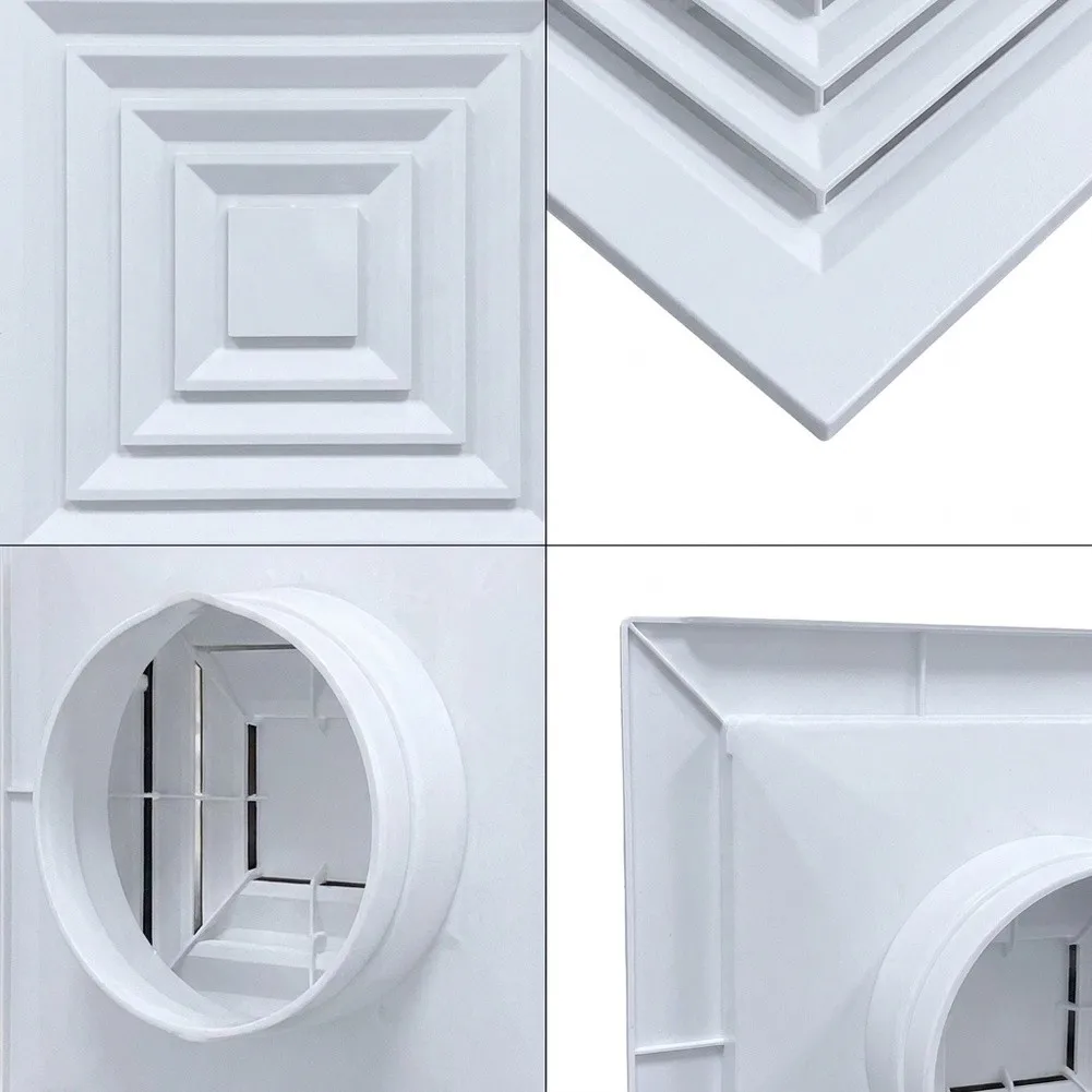 For Exhaust Fan Grille for Bathroom 30x30x10cm ABS Plastic Square Cover with Optimized Air Diffusion and Modern Finish