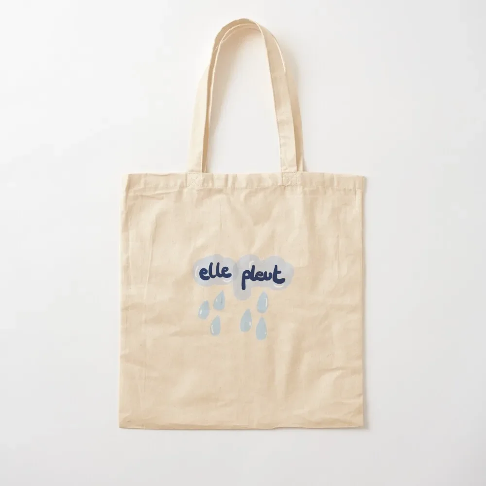 

Elle pleut (She rains - French vers.) Tote Bag Canvas shoulder bag supermarket folding bag