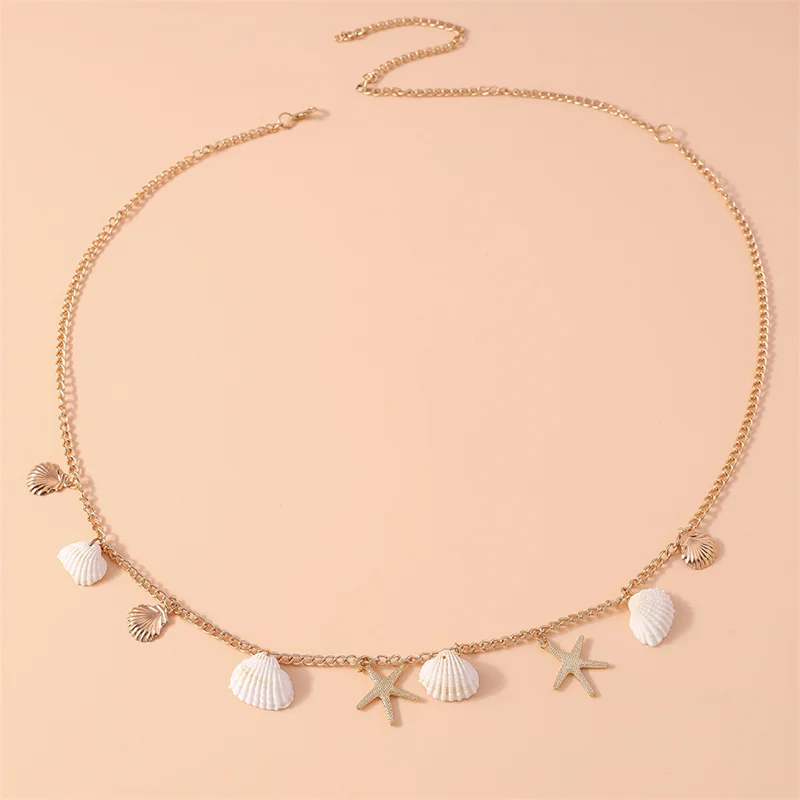 Aihua Fashion Seestern-Muschel-Taillenkette für Damen, Sommer-Strand, sexy Taillenband, Bikini, Mädchen, Urlaubsschmuck, Geschenke – Detail 5