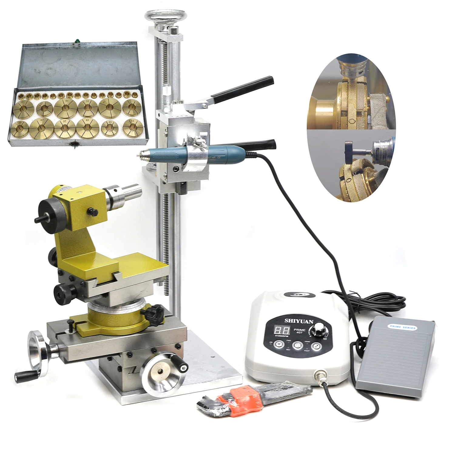 

Новое поступление, 27 комплектов, машина для алмазной резки, гравировальный станок с цанговым браслетом, серебряное, золотое кольцо с микромотором