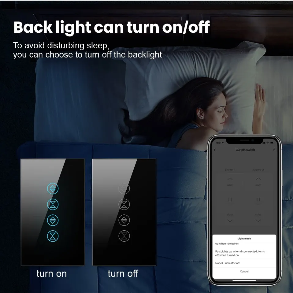 AVATTO Tuya WiFi Curtains Blind Switch 2 Gang,Double Smart Roller Shutter Electric Motor Controller Works With Alexa Google Home