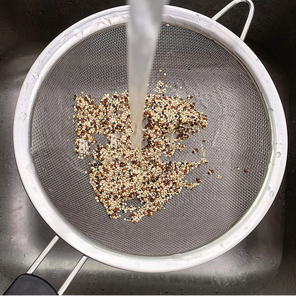 

3Pcs Stainless Steel Handheld Flour Sifter Oil Strainer Long Handle Kitchen Gadget Food Grade Flour Sifter