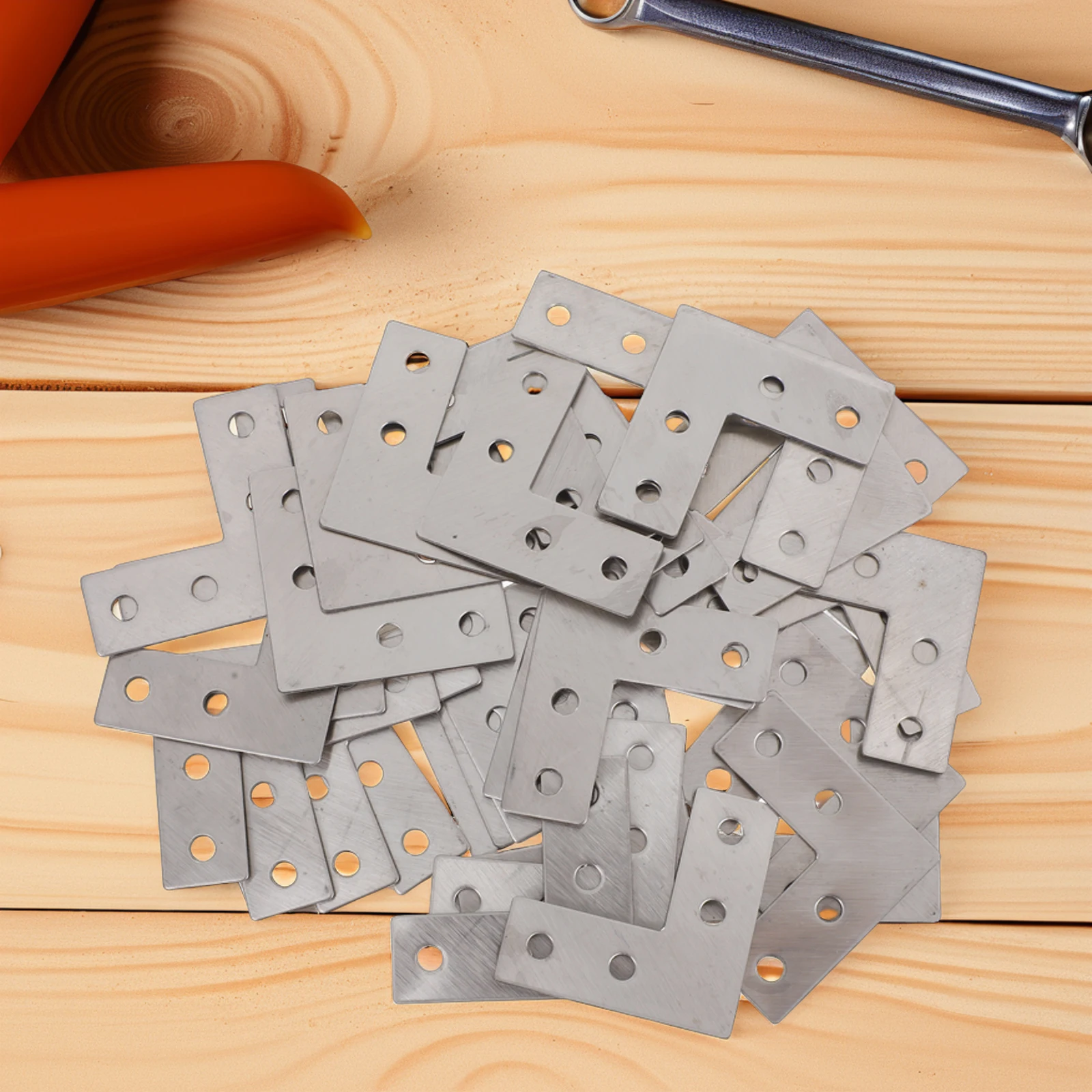 

40Pcs Stainless Steel L Brackets Corner Brace Heavy Duty Right Angle Brackets for Shelves Furniture Frame Connectors Metal