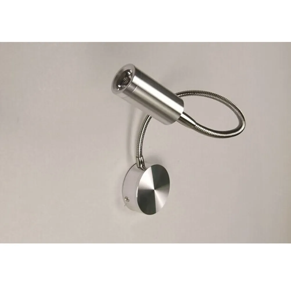 

Светодиодный настенный светильник 3W с поворотом на 360 градусов, алюминиевый гибкий кронштейн, прикроватная лампа, белый яркий свет для чтения, для спальни, кабинета, рисования