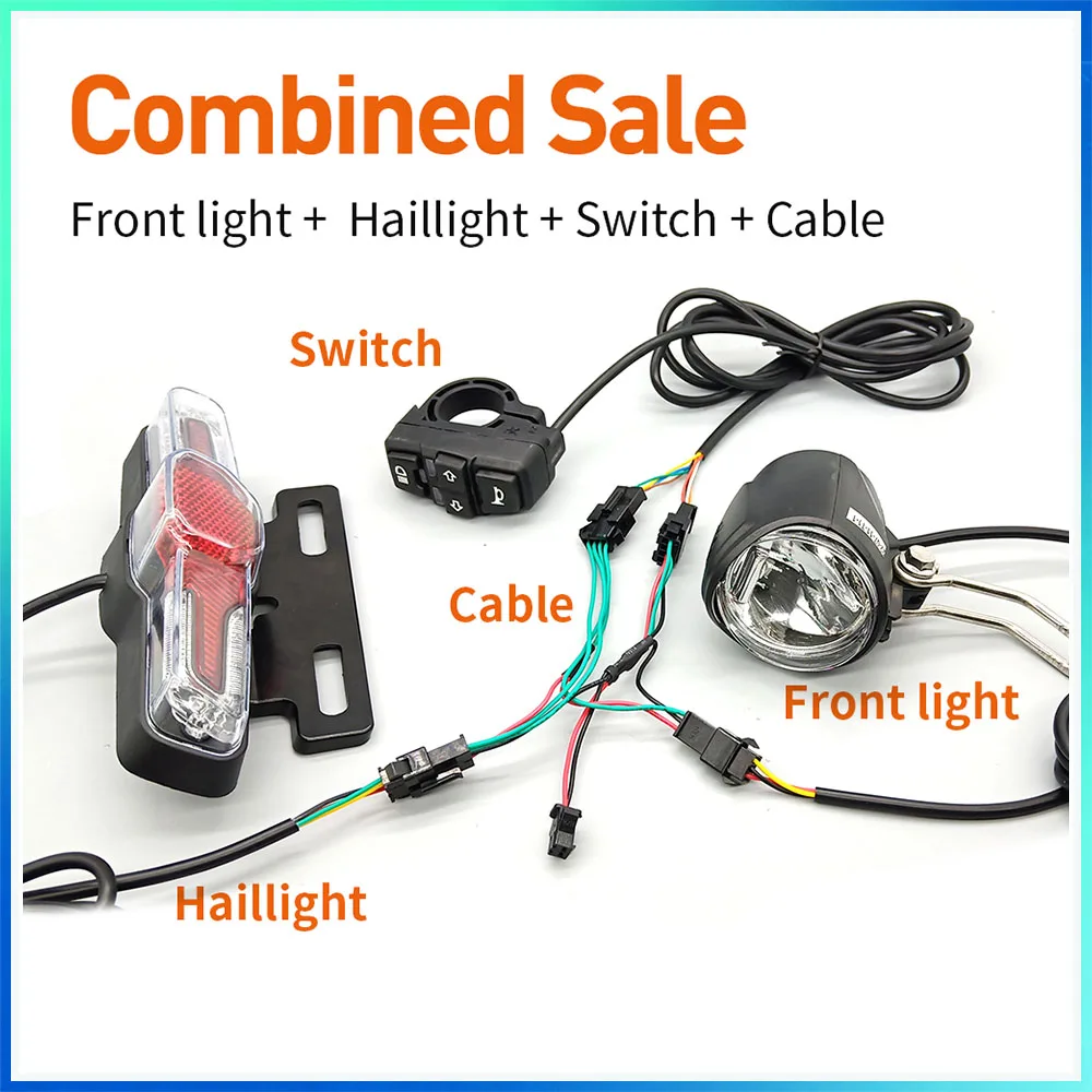 AliExpress NONE 6V-60V QD139 E-Bike Horn Light Electric Scooter LED Headlight 2W Waterproof Lamp For Electric Bicycle Scooters Accessories