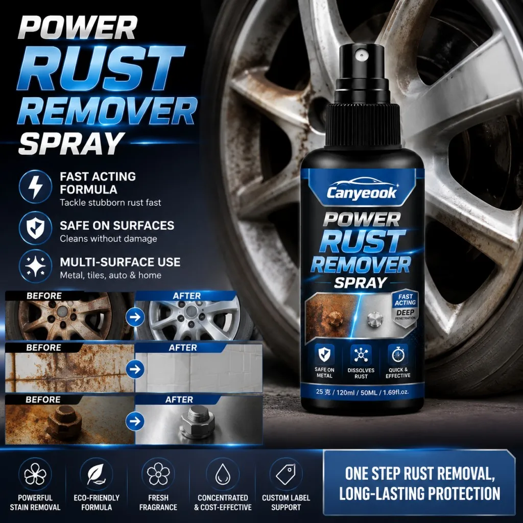 CANYEOOK Multi-Surface Rust Remover - Works on Metal, Ceramic, Auto & Home, Non-Corrosive, Leaves No Residue,100ml