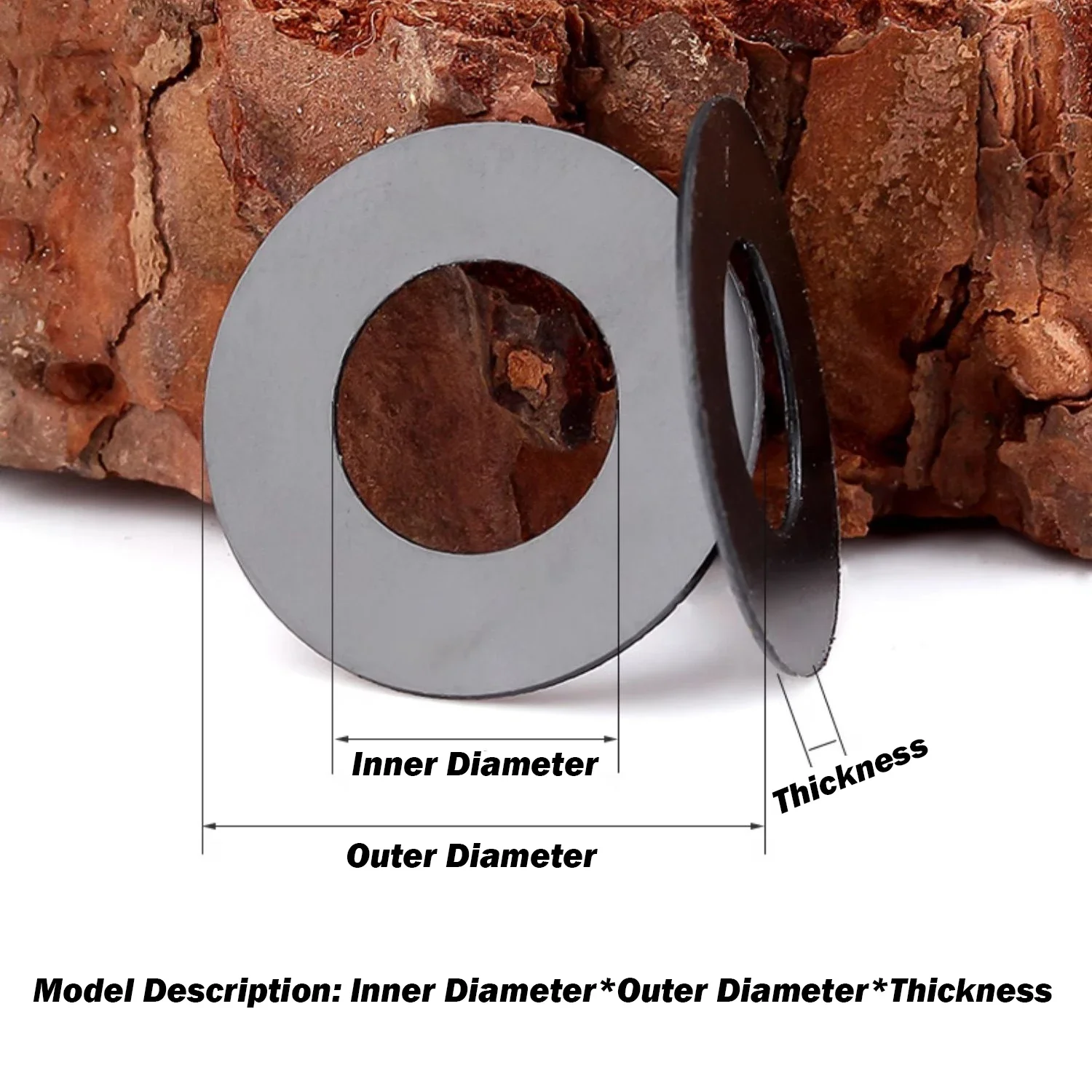 Black Nylon Washer M5 M6 M6.5 M7 M8 M8.5 M10 M12 Hard Plastic Ultra-Thin Insulating Flat Gasket Thickness 0.2mm~1.5mm