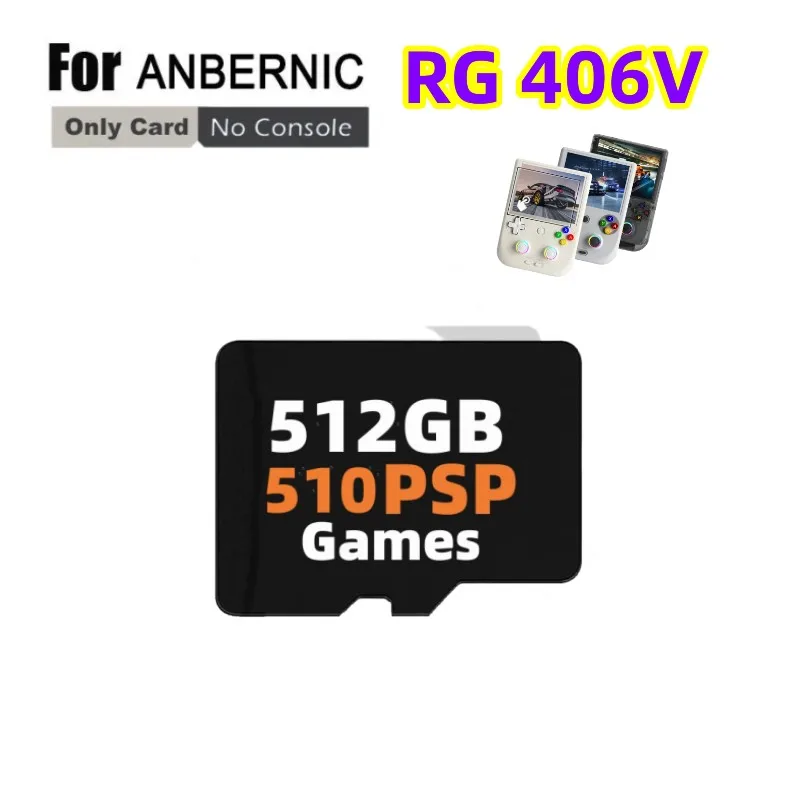 For ANBERNIC RG406V RG 406V Game Card TF Card Retro Handheld Game Console Memory Card Micro Card 512G 80000 Game PSP PS2 Games