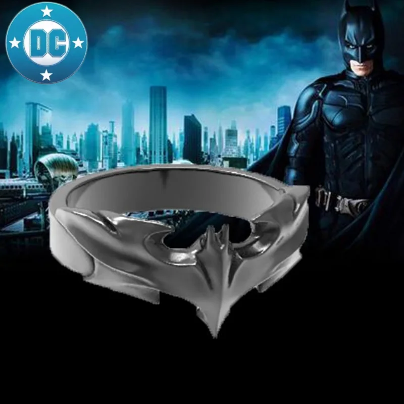 BeastKingdom Batman Personality Versatile Cartoon No Fading Ring Creative Anime 2D Fashion Men's and Women's Ring Jewelry Gifts