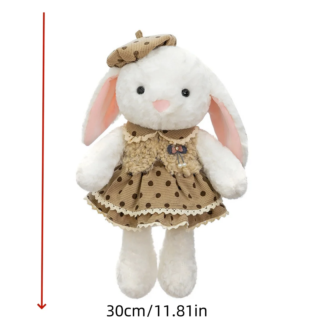

1pc 30cm/11.81in Super cute beret flower skirt rabbit plush toy girl birthday gift grab doll confession doll