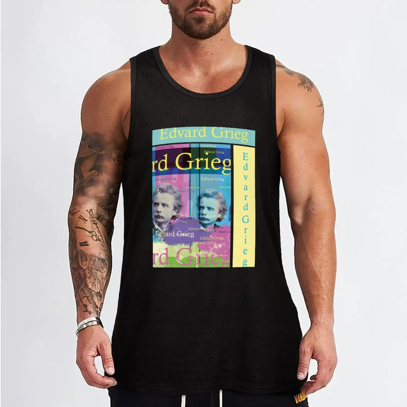 Edvard Grieg portrait, composer Tank Top T-shirt male Men's summer vest