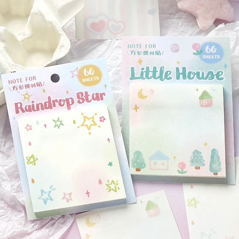 60PCS Kawaii Ins Message Memo DIY Handmade Material Scrapbook Background Paper Korean Japanese School Office Supplies