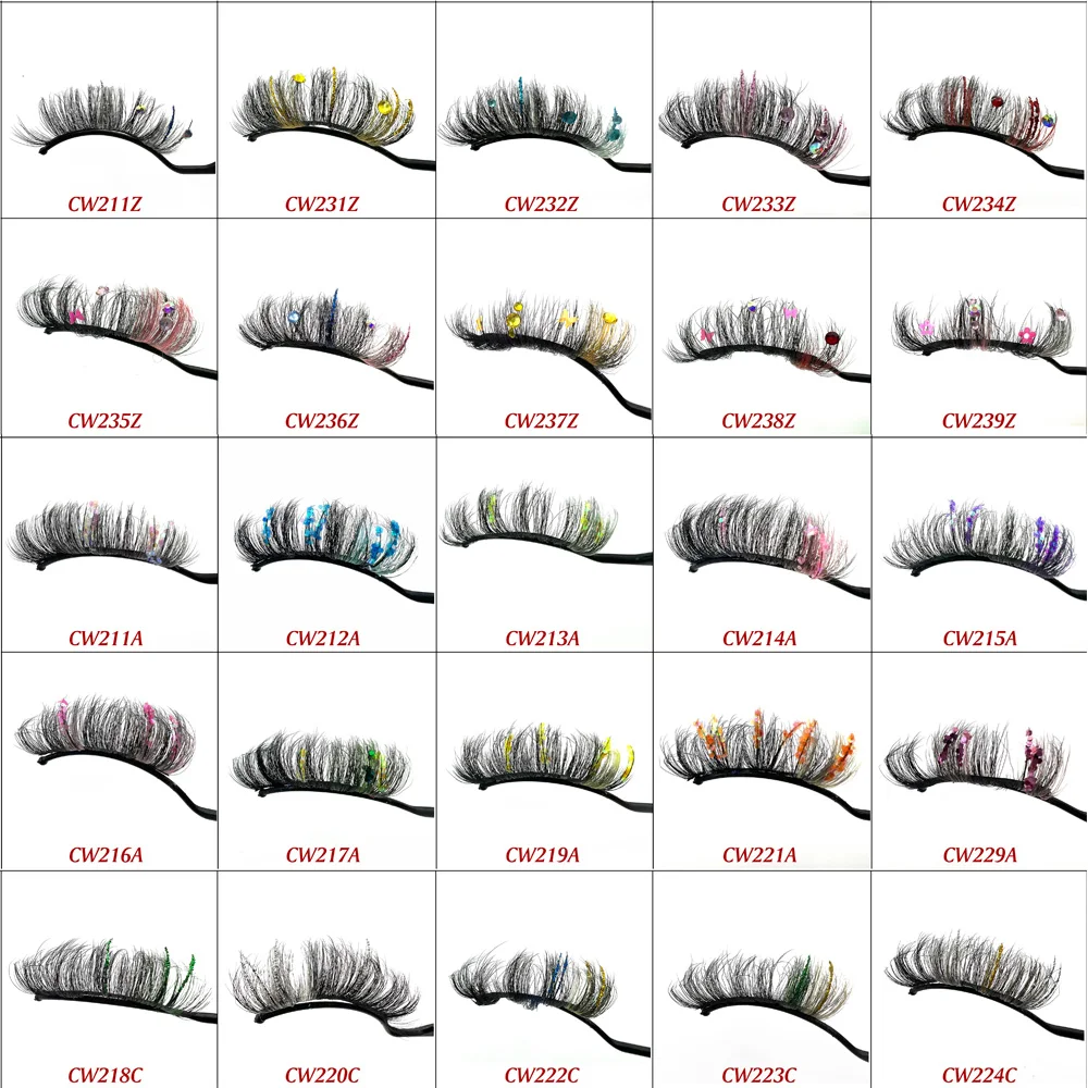 Yiernuo Luminous Dramatic pearl diamond Party Eyelashes glitter lashes strips colored makeup eyelash vendors